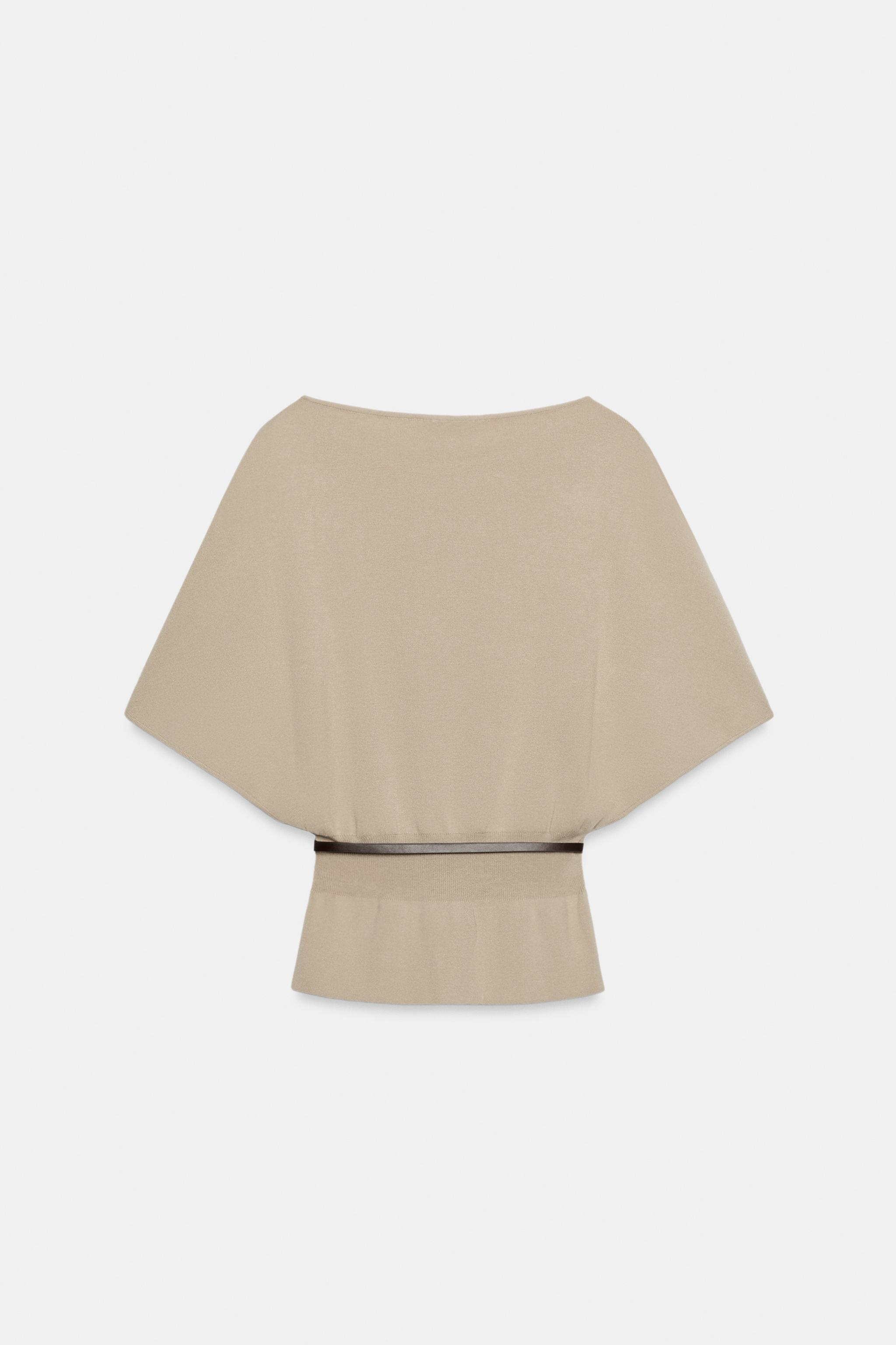 BELTED KNIT TOP